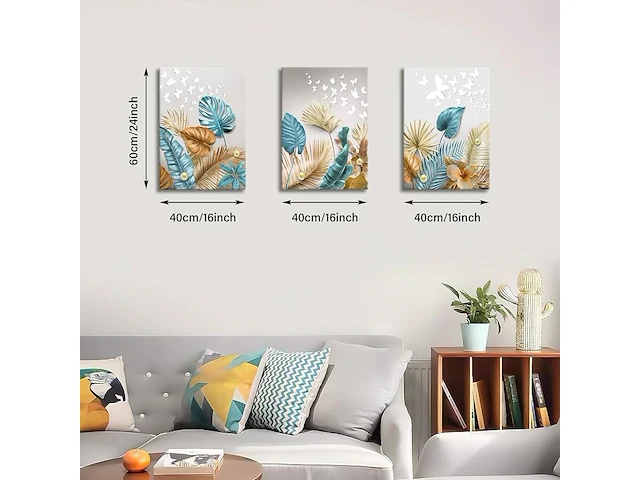 Wanddecoratie 3panelen - afbeelding 2 van  2
