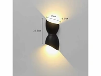 Wandlamp - led – warm wit 3500k – zwart (10x) - afbeelding 2 van  3