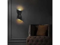 Wandlamp - led – warm wit 3500k – zwart (10x) - afbeelding 3 van  3