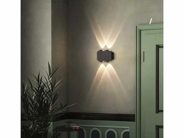 Wandlamp 4w led up/down – zwart (20x) - afbeelding 1 van  6