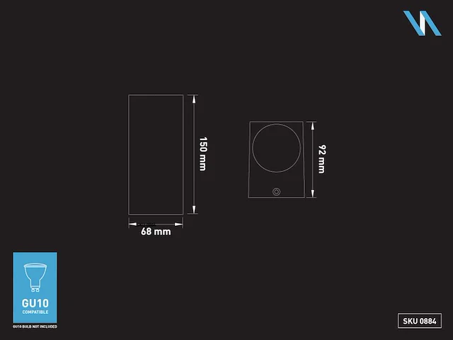 Wandlamp gu10 duo fitting waterdicht (8x) - afbeelding 4 van  4