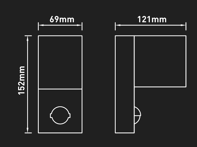 Wandlamp gu10 fitting zand zwart waterdicht met sensor (6x) - afbeelding 7 van  8