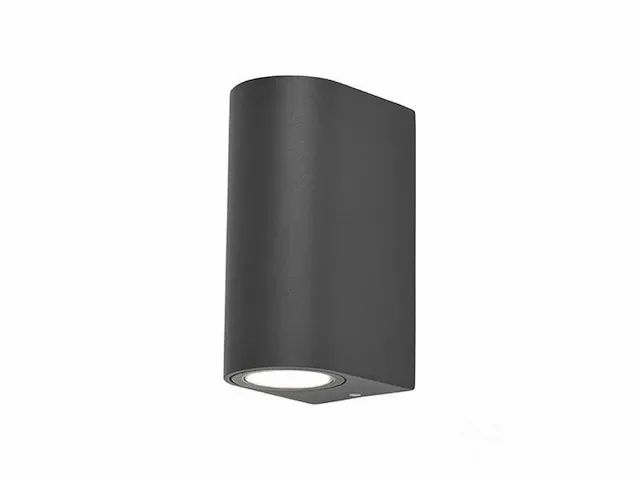 Wandlamp modern halfrond gu10 duo fitting zand zwart waterdicht - afbeelding 1 van  5