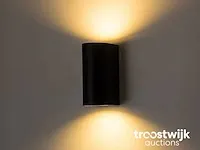 Wandlamp modern halfrond gu10 duo fitting zand zwart waterdicht - afbeelding 3 van  5