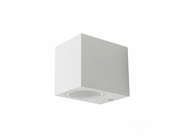 Wandlamp modern rechthoekig gu10 fitting zand wit waterdicht - afbeelding 1 van  4