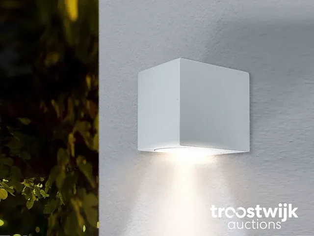 Wandlamp modern rechthoekig gu10 fitting zand wit waterdicht - afbeelding 3 van  4