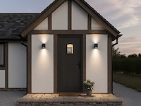 Wandlamp modern rechthoekig gu10 fitting zand zwart waterdicht (24x) - afbeelding 1 van  7