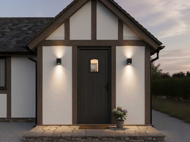 Wandlamp modern rechthoekig gu10 fitting zand zwart waterdicht (48x) - afbeelding 3 van  7