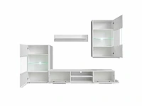 Wandmeubel voor tv met ledverlichting 5 stuks wit - levering enkel in belgië - afbeelding 3 van  7