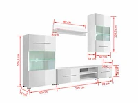Wandmeubel voor tv met ledverlichting 5 stuks wit - levering enkel in belgië - afbeelding 7 van  7