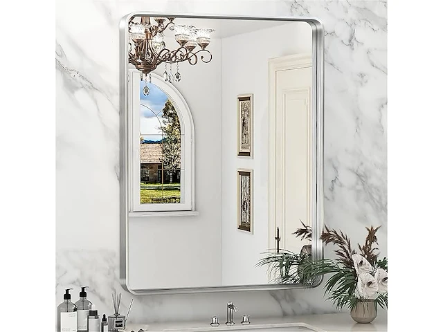 Wandspiegel zilver frame 60x80 - afbeelding 1 van  3