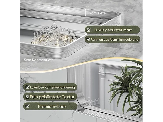 Wandspiegel zilver frame 60x80 - afbeelding 2 van  3