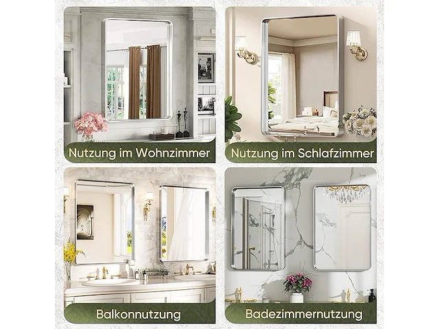 Wandspiegel zilver frame 60x80 - afbeelding 3 van  3