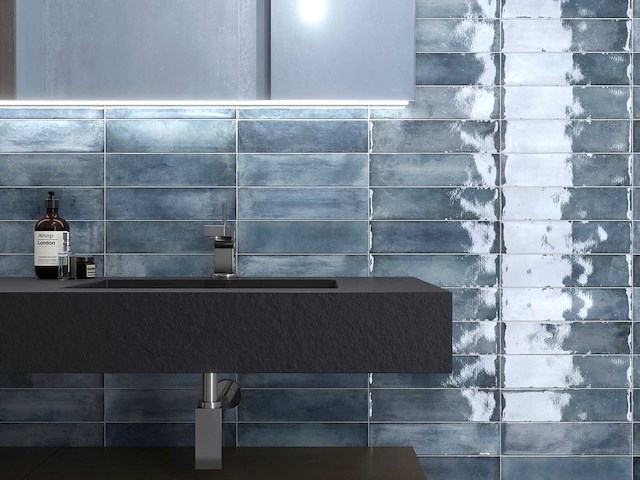 Wandtegels 48m² city blue glanzend 7,5x30cm - afbeelding 1 van  9