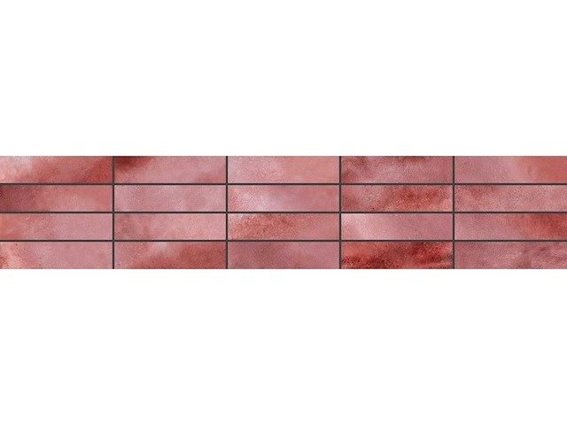 Wandtegels 48m² luna garnet glanzend 7,5x30cm - afbeelding 2 van  7