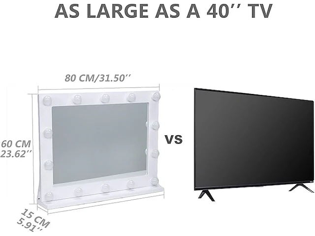 Waneway hollywood xxl-spiegel met verlichting - afbeelding 2 van  3