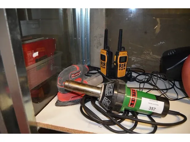 Warmeluchtblazer leister , hoekschuurder skil, walki talki set top com - afbeelding 1 van  7