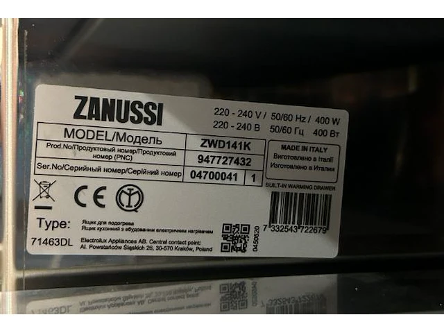 Warmhoudlade zanussi - afbeelding 6 van  7