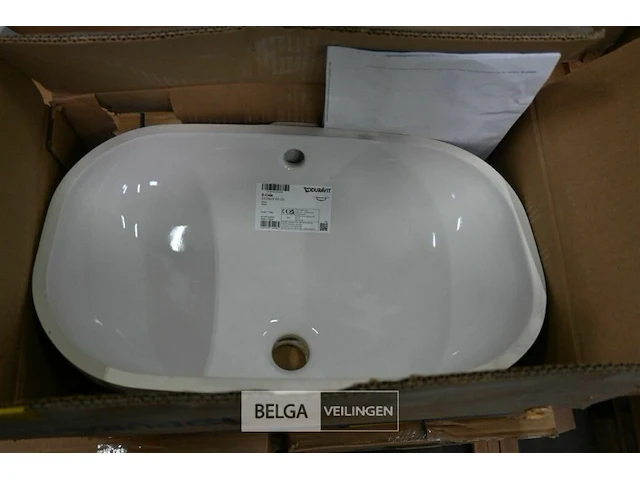 Wasbak steen-keramiek l52xb33 cm wit - afbeelding 1 van  1