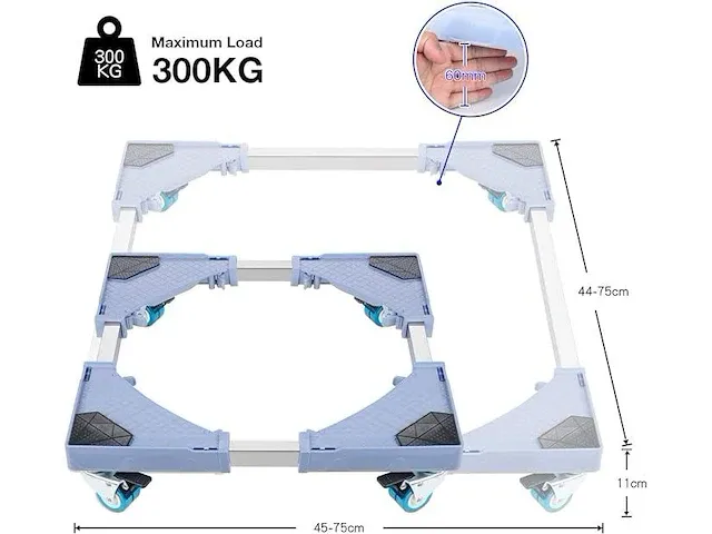 Wasmachine-onderstel, ilauke instelbare beweegbare wasmachine-sokkel - afbeelding 5 van  5