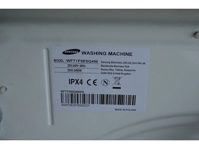 Wasmachine samsung wf71f5e0q4w - afbeelding 7 van  7