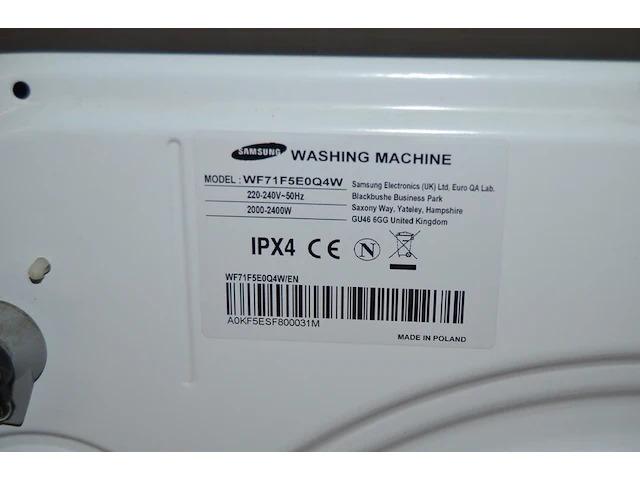 Wasmachine samsung wf71f5e0q4w - afbeelding 6 van  6