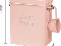 Wasmiddelbox waspoeder box met doseerlepel, 4 l wasmiddel bewaren waspoederdoos, waspoeder doos opbergdoos poeder bewaardoos voorraaddozen voor poeder levensmiddelen diervoeding - afbeelding 2 van  3