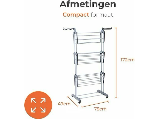 Wasrek rijdbaar voor binnen of buiten - afbeelding 2 van  6