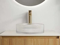 Wastafel 36 cm kristalglas rond transparant zonder kraan - afbeelding 1 van  6