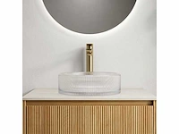Wastafel 36 cm kristalglas rond transparant zonder kraan - afbeelding 2 van  6