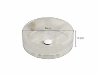 Wastafel 36 cm kristalglas rond transparant zonder kraan - afbeelding 4 van  6