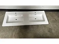 Wastafel dubbel - wit zonder verpakking - showroom model - afbeelding 1 van  3