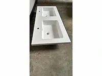 Wastafel dubbel - wit zonder verpakking - showroom model - afbeelding 3 van  3