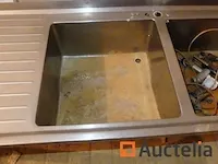 Wastafel dubbele bak roestvrij staal - afbeelding 1 van  6