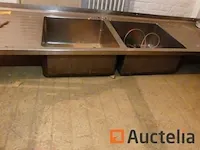 Wastafel dubbele bak roestvrij staal - afbeelding 2 van  6