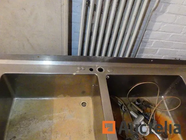 Wastafel dubbele bak roestvrij staal - afbeelding 3 van  6
