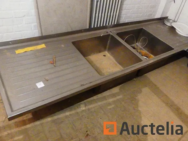 Wastafel dubbele bak roestvrij staal - afbeelding 4 van  6