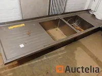 Wastafel dubbele bak roestvrij staal - afbeelding 4 van  6