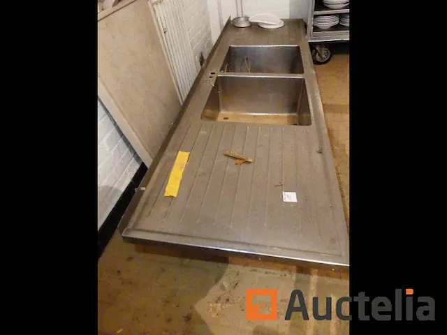 Wastafel dubbele bak roestvrij staal - afbeelding 6 van  6