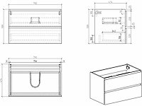 Wastafelmeubel 80cm - eiken - afbeelding 4 van  8
