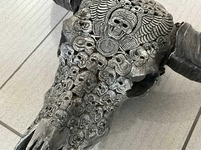 Waterbuffelschedel decoratie - afbeelding 3 van  5