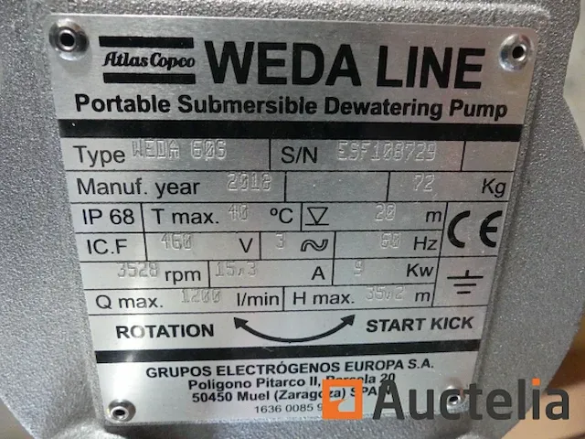 Waterpomp atlas copco weda 605 - afbeelding 2 van  6