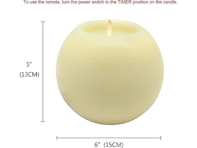 Wax led vlamloze kaars diam 15cm - afbeelding 2 van  3
