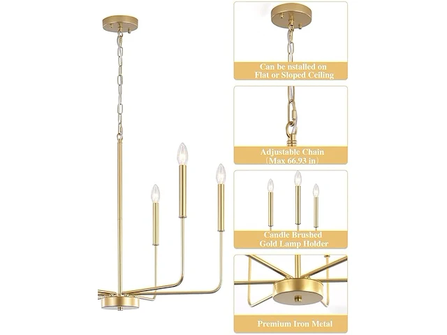 Wayluoung gouden kroonluchter - afbeelding 3 van  4