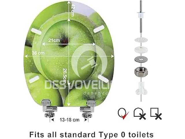 Wc-bril hout - design appel - afbeelding 2 van  5