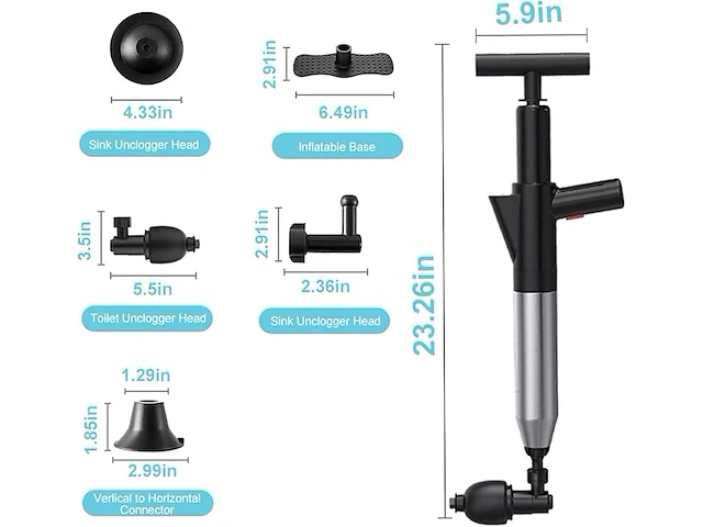 Wcic hogedruk toilet plunjer - afbeelding 2 van  5