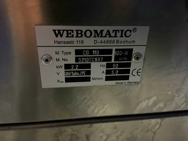 Webomatic cd110 vacuümmachine - afbeelding 8 van  8
