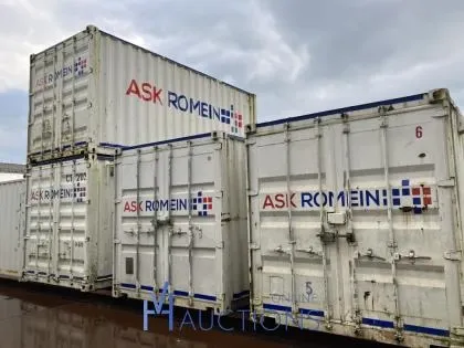 Wegens faillissement ask romein malle nv - grote partij diverse bureau en materiaal containers te malle