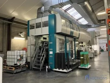 Wegens faillissement ecopack nv - producent/leverancier van (on-) bedrukte folies met 8 kleuren flexo drukmachine, snijmachines, manipulatiemateriaal, inrichting, kantoren, enz te drongen