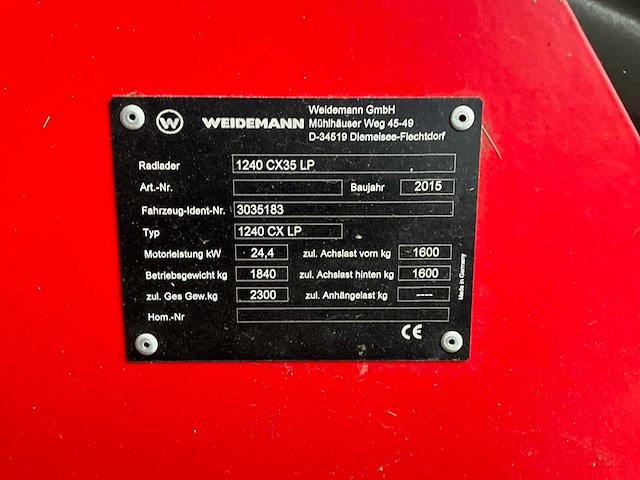 Weideman - 2015 - 1240 cx35 lp - bulldozer - afbeelding 30 van  36